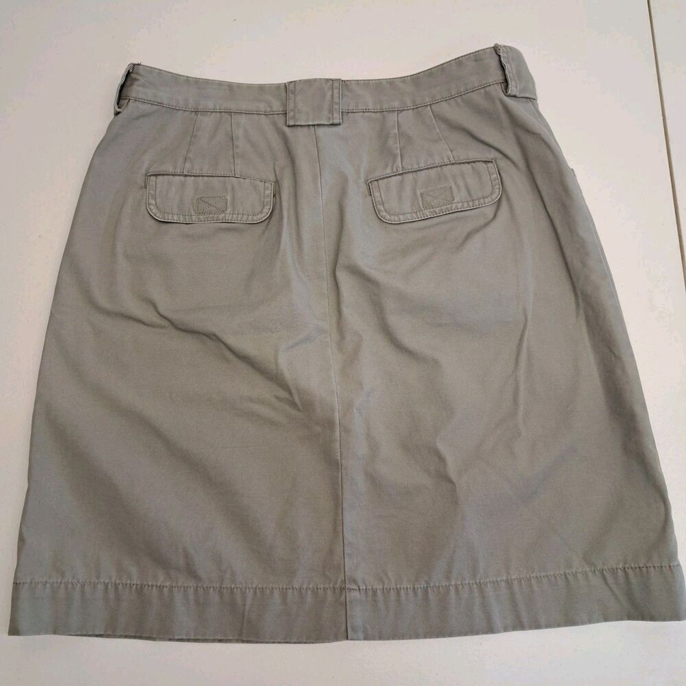 Eddie Bauer Olive 100% Cotton Skirt, Women's Size 10 Pockets - Picture 2 of 7